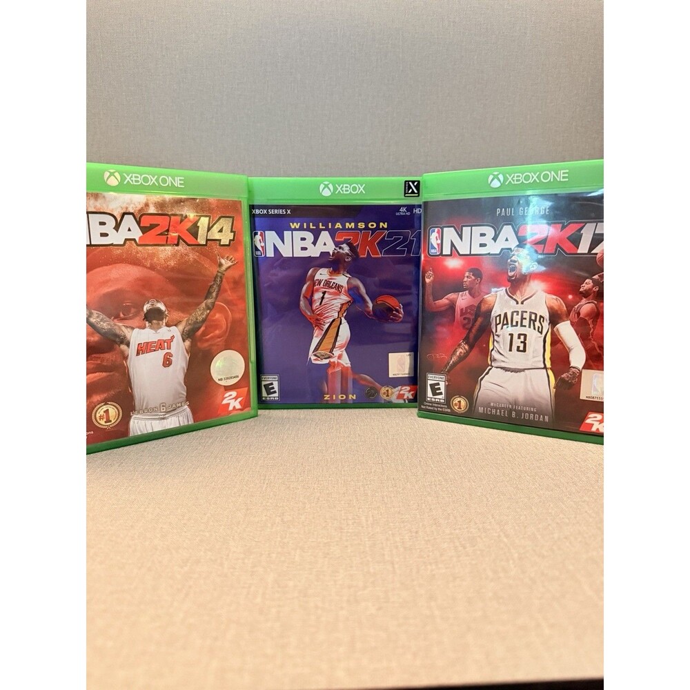 NBA 2K Bundle Xbox One/X 3 Game Lot 2K14 2K17 2K21 Tested